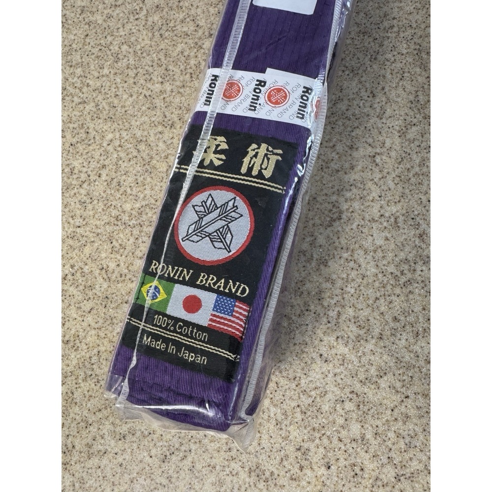 Ronin Brand Purple Jiu-Jitsu Martial Arts Belt A4 Cotton Made in Japan NEW
